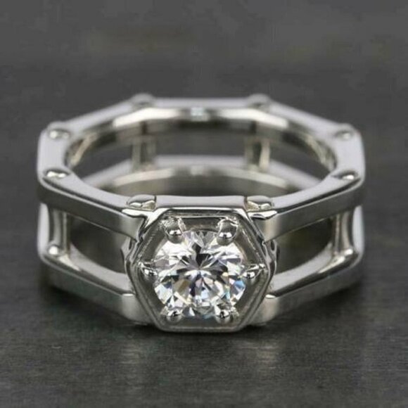 🔥Hollow Band Dainty Round Mujer Refine Fashion Rings for Women/Man,MARR9065 - Picture 4 of 8